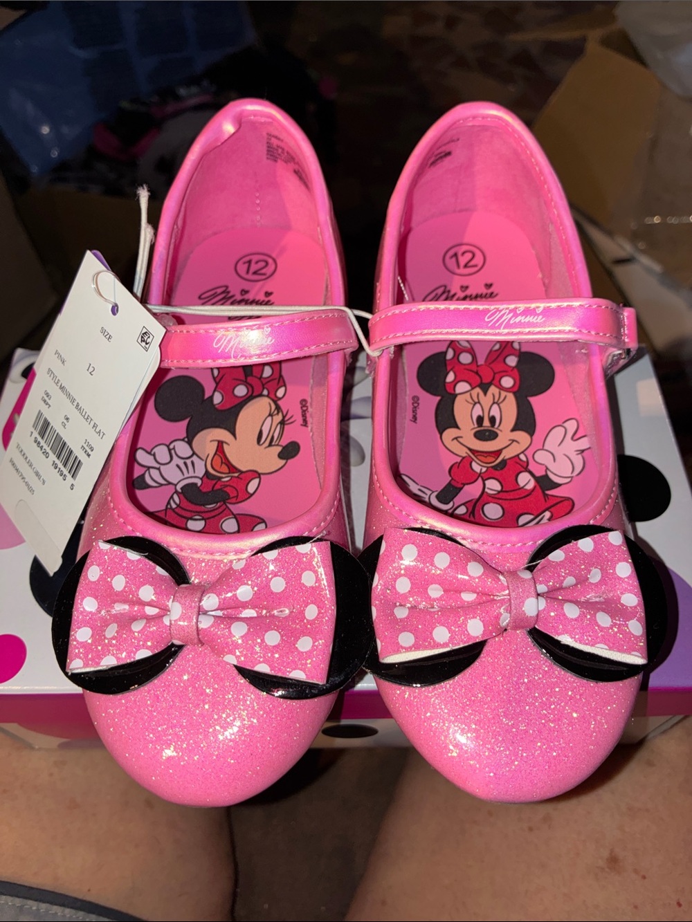 Disney Pink Minnie Mouse Sparkle Mary Jane Shoes